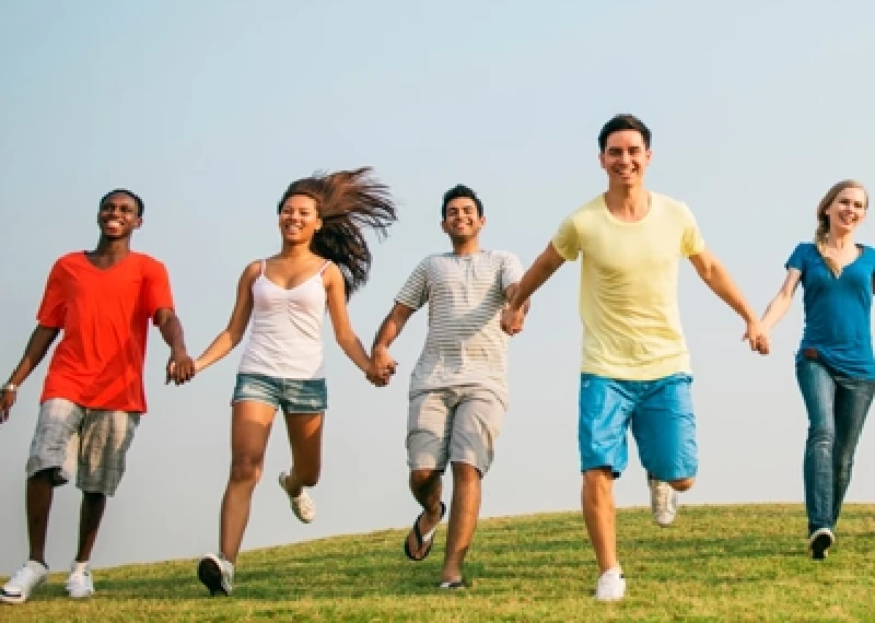 Diverse community gathering